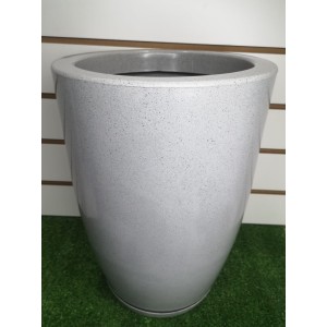 VASO REF373-5 COLUNA Nº3 REDONDO POLIDO C/ PRATO EM POLIETILENO COR CIMENTO A54XL33CM