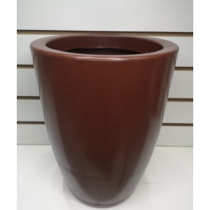 VASO REF383-1 COLUNA Nº4 REDONDO POLIDO C/ PRATO EM POLIETILENO COR MARROM A67XL36CM