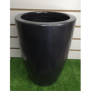 VASO REF383-4 COLUNA Nº4 REDONDO POLIDO C/ PRATO EM POLIETILENO COR PRETA A67XL36CM