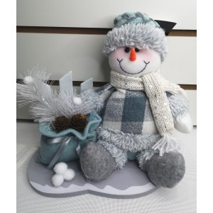 ENF XT57398 BONECO DE NEVE / PAPAI NOEL EM PELUCIA DECORATIVO AX26X27CM