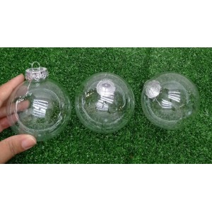 BOLA EB125 NATALINA C/ 3 TRANSPARENTE A8CM