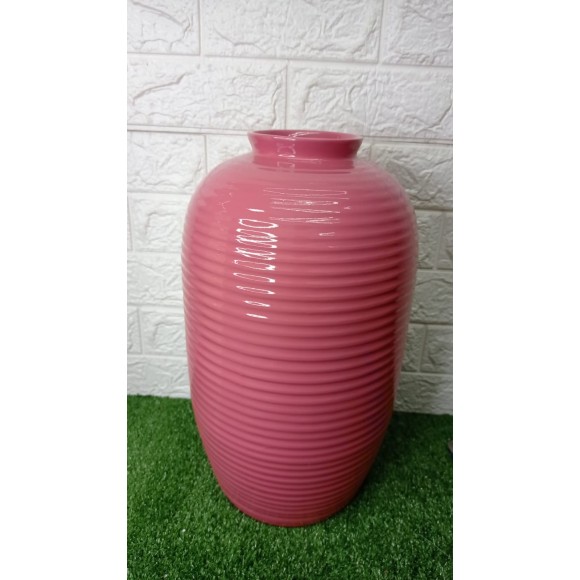 VASO 9050 FRIZADO ALTO PEQUENO ROSA A41XL23CM