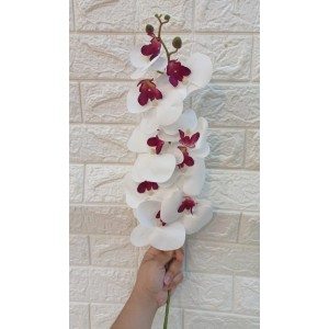 FL ORQUIDEA 3D 64207B-105 BRANCA C/ MIOLO VINHO A95CM