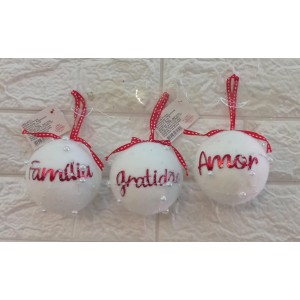 BOLA NB0L8V31 DECORATIVA DE NATAL PEROLA M