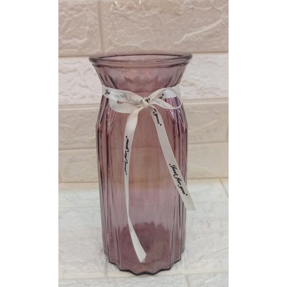 VASO 28529RX VIDRO ROXO A24X10CM