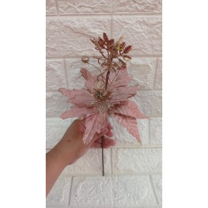 FL BICO AN543 DE PAPAGAIO C/ FOLHAS GLITTER A40XL18CM