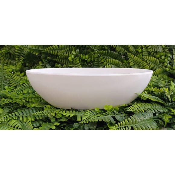 VASO 41469 CANOA EM PLASTICO BRANCO GRANDE A9XL14XC31CM