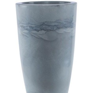 VASO REF384-0 COLUNA MARMORIZADA C/PRATO Nº4 A68X36CM CIMENTO QUEIMADO
