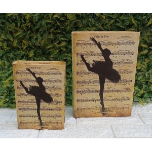 CAIXA MCX-L95 DE LIVRO DECORATIVA C/2 PCS M A25XL18CM P A18XL12CM