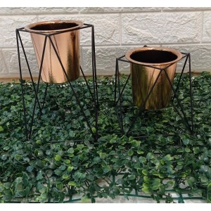 VASO DEC01582 C/SUPORTE DE METAL C/2 PCS M A20CM PA14CM