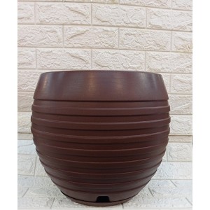 VASO BOJO RE471-1 FRISADO C/PRATO Nº3 MARROM A38XL33CM