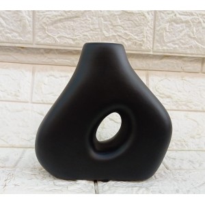 VASO 434-64 ASSIMETRICO P PRETO FOSCO A16XL5CM