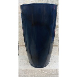 VASO COLUNA REF394-7 REDONDO C/PRATO AZUL MARMORIZADO Nº5 A80XL46CM