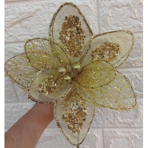 HASTE BN373 BICO DE PAPAGAIO DOURADO TRANSPARENTE A55CM