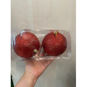 BOLA EB128 DECORATIVA NATAL GLITER C/2 10CM
