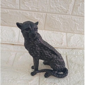 ESCULTURA 1093-64 LEOPARDO PRETO FOSCO A21CM