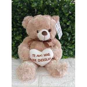 PELUCIA BBL1536M URSO BEGE C/CORACAO MAIS QUE CHOCOLATE A30CM