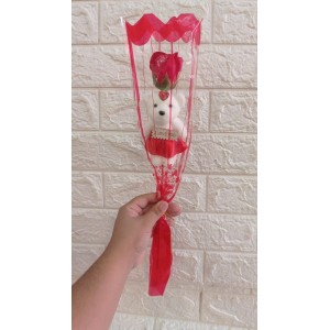 FL FLOR 2412102 BOTAO C/ URSINHO PETALA DE SABONETE A40CM