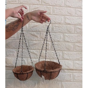 VASO 40169 FIBRA DE COCO C/ CORRENTE 15CM