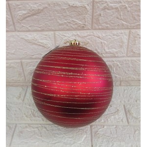 BOLA KX0887 DECORADA ASPIRAL VERMELHA C/DOURADA FOSCA A20CM