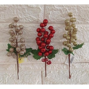 HASTE BG226452 NATALINA DOURADA/VERMELHO/CHAMPAGNE A25CM