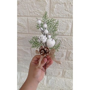 HASTE BG220445 DE CEREJEIRA C/PINHA BRANCA NEVADA A30CM