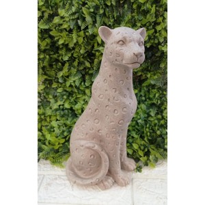 ESCULTURA 20184 LEOPARDO EM POLIRRESINA A37CM