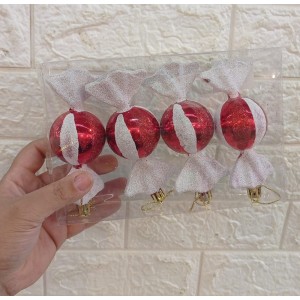 BOLA EB533 BALA CONJUNTOC/4 PCS VERM/BRANC 12CM