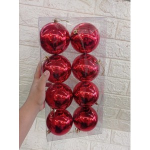 BOLA EB507 ESMALTADA VERMELHA C/8 10CM