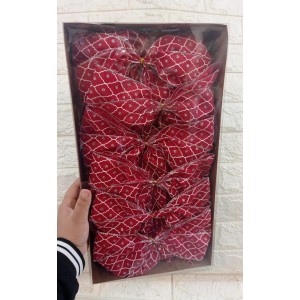 LACO DUPLO C/12 PCS VERMELHO C/ PRATA