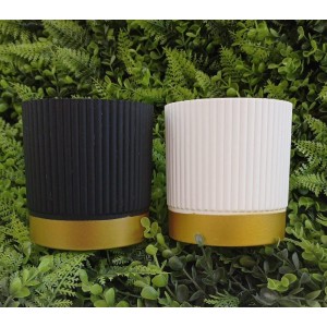 VASO 67704 DE PLASTICO BRANCO/PRETO A10XL9CM