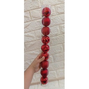 BOLA NBOLTB69V MISTA DECORATIVA VERMELHA C/9 PCS 6CM