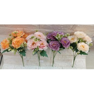 FL BUQUE W543-11W DE PEONIA C/6 GALHOS CORES SORTIDAS 48CM