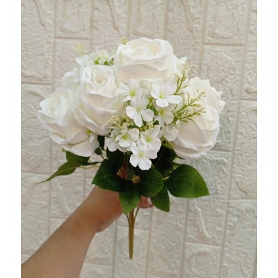 FL BUQUE AR2021 DE ROSA BRANCA C/11 GALHOS A47CM
