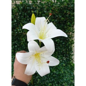 FL HASTE BX0001 DE MINI LIRIO C/2 FLOR 1 BOTAO 3D 34CM