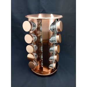 PORTA TEMPEROS GRANDE GIRATORIO EM INOX ROSE 20 RECIPIENTES A34XL18CM TRC8418