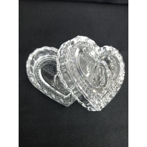 PORTA JOIA 7483 DE VIDRO FORMATO CORACAO L8XA5 CM