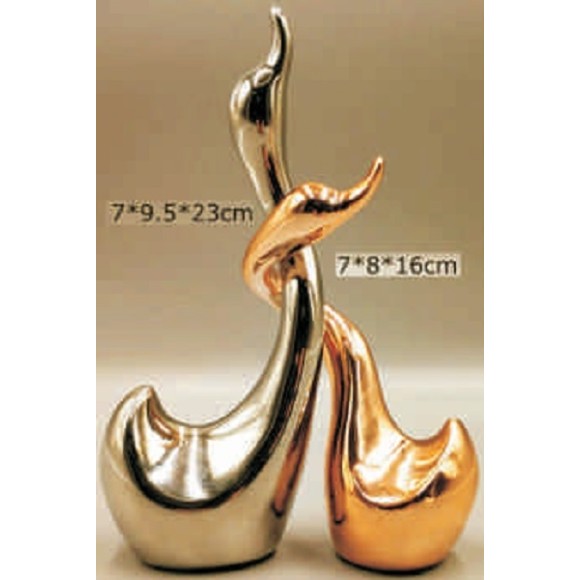 CISNE 2PCS PRATA E DOURADO CRC-216 CERAMICA