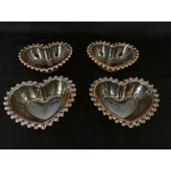 CONJ. 4 BOWLS 28397 CRISTAL FORM. CORACAO PEARL AMBAR A4XL12XC10CM