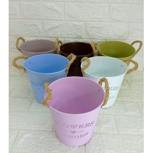 VASO BALDE METAL COLOR FLOWERS GARDEN 40150 14CM ALT