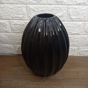VASO 5511 POLLY GRANDE PRETO BRILHANTE A30XL20CM