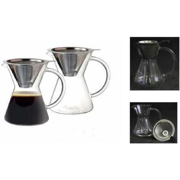 JARRA DE VIDRO 3230 PARA CAFE COM COADOR EM INOX 400ML A16XL17CM