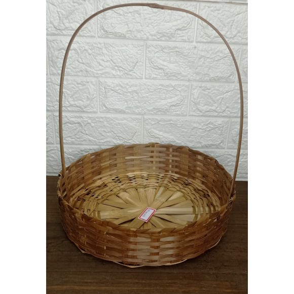 CESTA JP0648G DE PALHA REDONDA C/ ALÇA G A37XL30CM